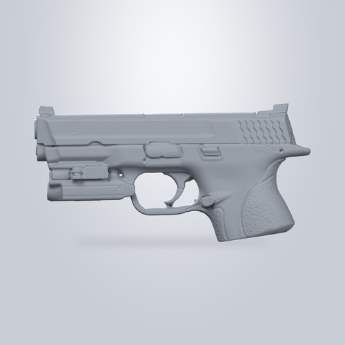 S&W M&P 9 4.25" with Olight PL-Mini, 3D scan render