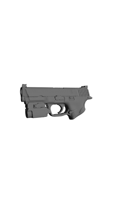 S&W M&P 9 4.25" with Olight Baldr Mini, 3D scan image