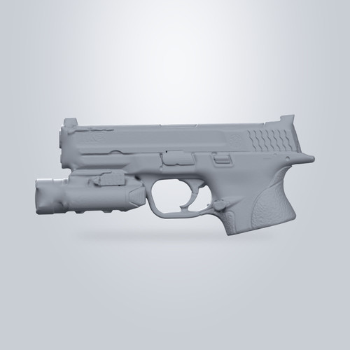 S&W M&P 9 4.25" with Olight PL-Pro, 3D scan render
