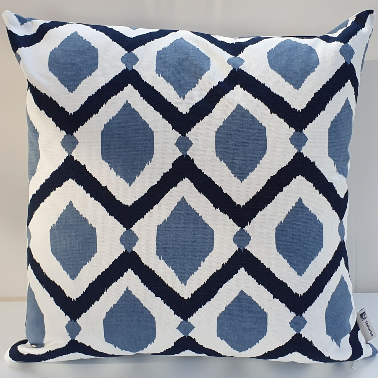 blue ikat pillow