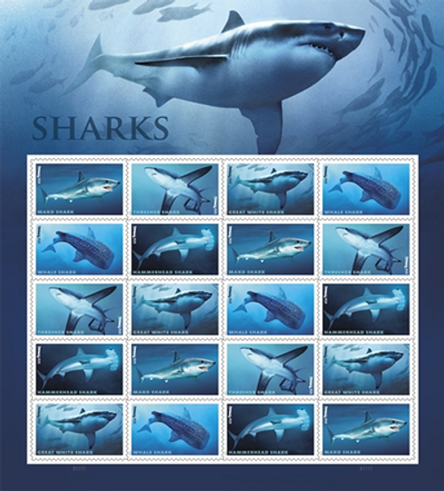 Sharks 2017 - Sheets of 100 stamps
