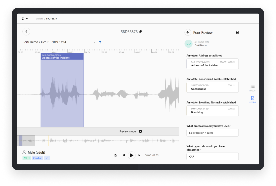 Corti  AI Call Review