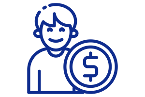 Client service and costs icon