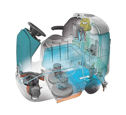 Tennant T12 Rider Scrubber interior drawing Tennant T12 Rider Scrubber interior drawing