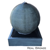 Ribbed Sphere Ribbed Base Fountain Real Bronze