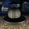 Asaki Sphere Fountain Real Bronze Night Shot
