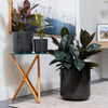 Farah Cylinder Pot in blue glazed ceramic