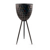 Dimple Metal Planter On Legs 31cm Antique Black