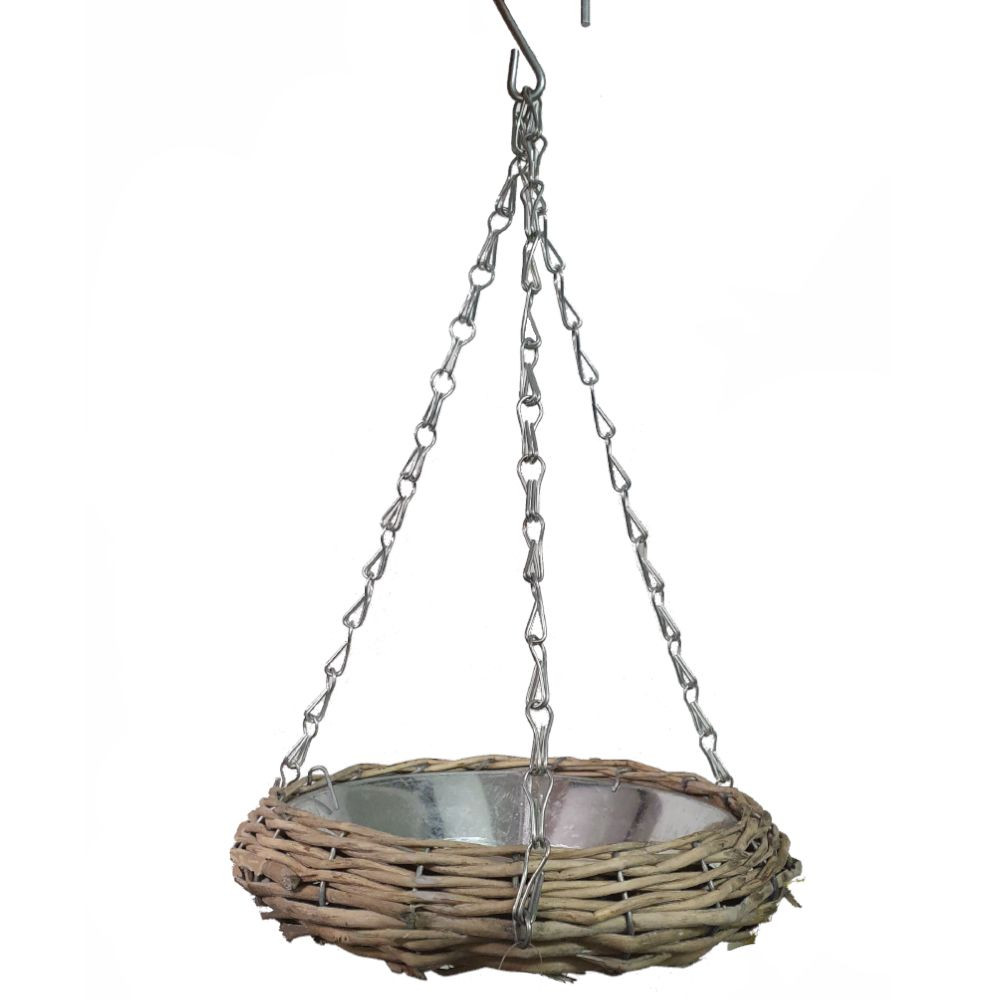 Willow Bird Feeder Chain Tin Dish 24cm Four Seasons Nursery
