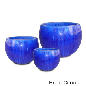 GLZ-08 Squat Planter Blue Cloud