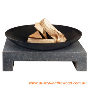 Granito Fire Pit Square Base 59cm Black Granito Fire Pit Square Base 59cm Black