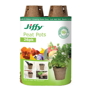 Jiffy Round Peat Pot 26 pack 6cm Jiffy Round Peat Pot 26 pack 6cm