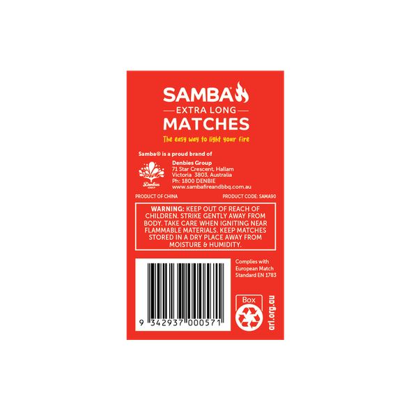Samba Matches BBQ 9cm