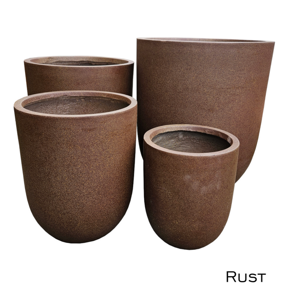 Bali Tall Round Planter Rust