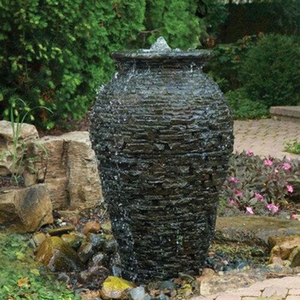 Stacked Slate Urn Fountain Kit Small Stacked Slate Urn Fountain Kit Small