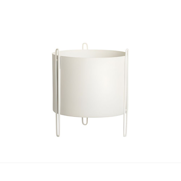 Flax Metal Planter Pot White 21cm