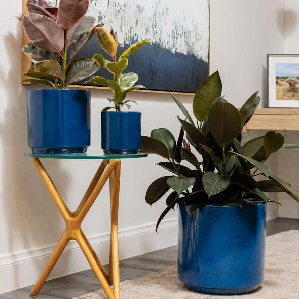 Farah Cylinder Pot in grey glazed ceramic