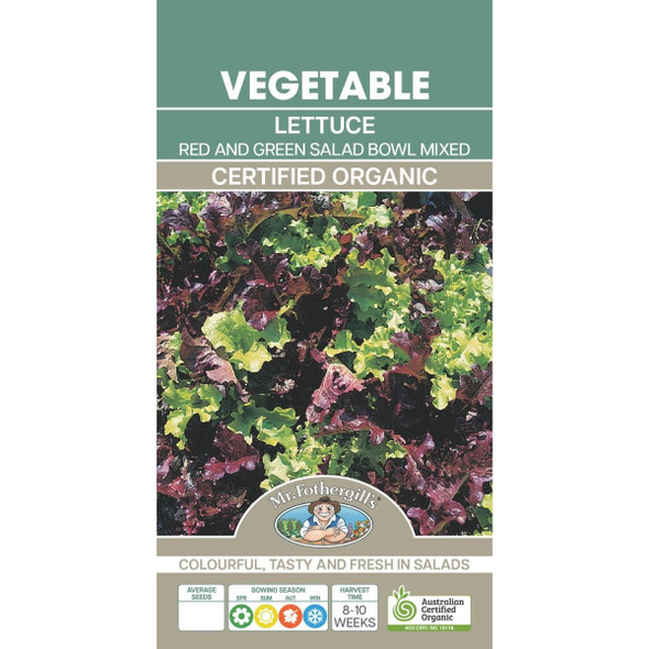 Lettuce Red and Green Salad Bowl Organic Seeds