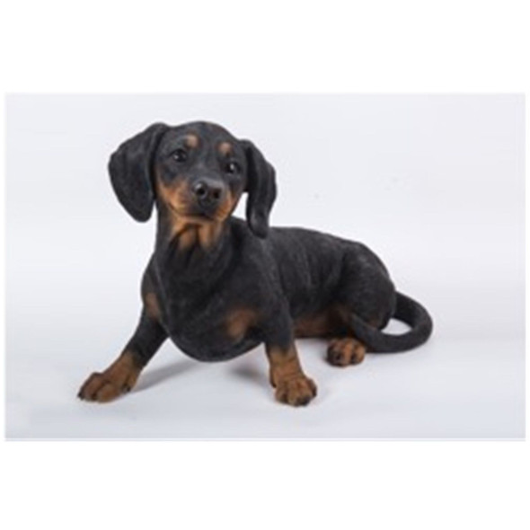 Daschund Sitting Statue Black