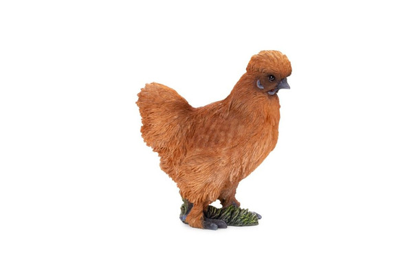 Silky Hen Statue Brown