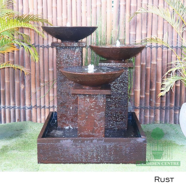Triple Bowl Fountain Rust