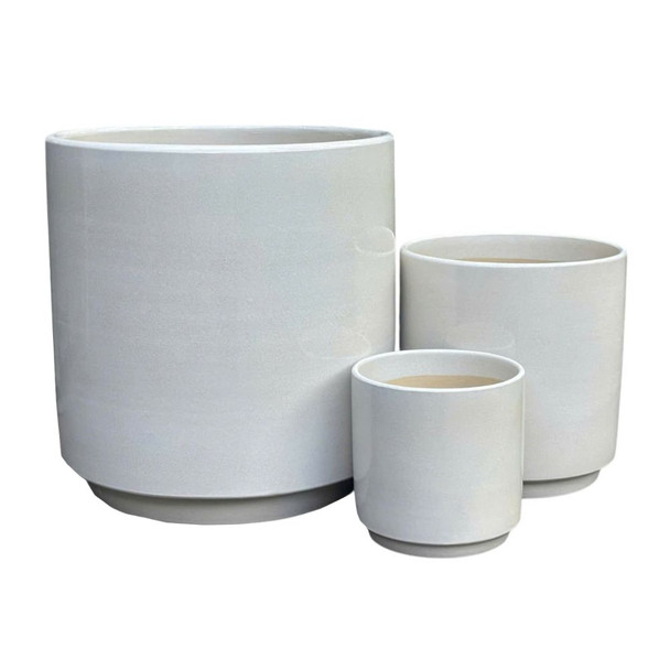 Farah Cylinder Pot White Set 3