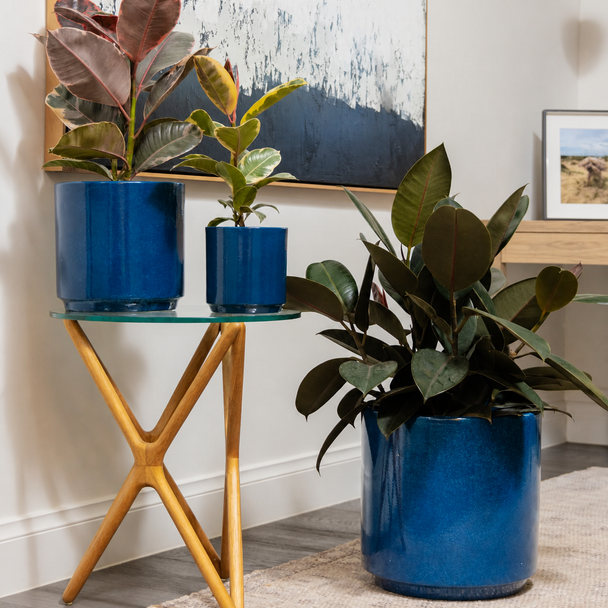 Farah Cylinder Pot in grey glazed ceramic