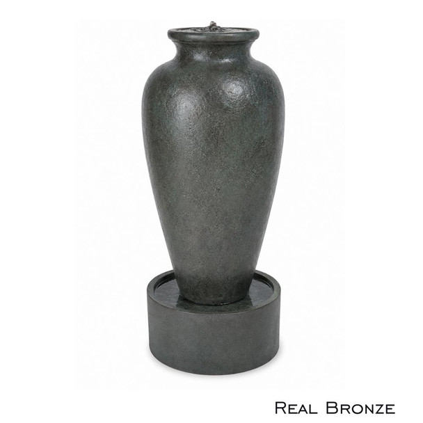 Caduceus Fountain With Round Base Real Bronze