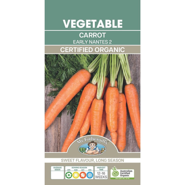Carrot Early Nantes Organic Seeds