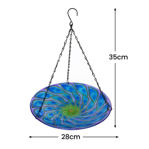Glass Peacock Birdfeeder