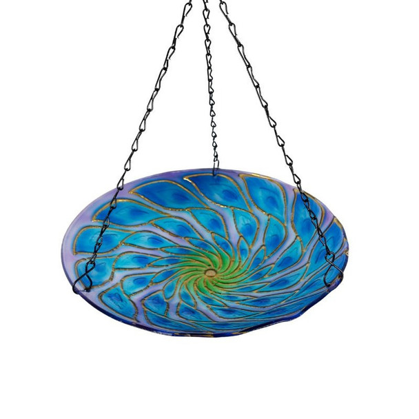 Glass Peacock Birdfeeder