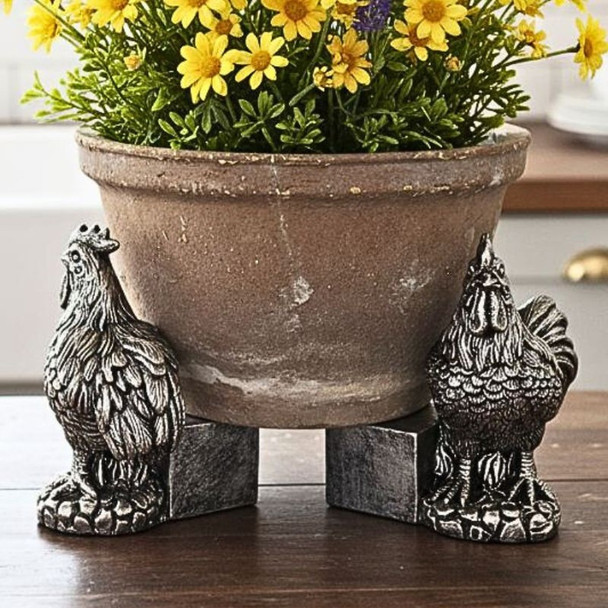 Rooster Pot Feet Resin