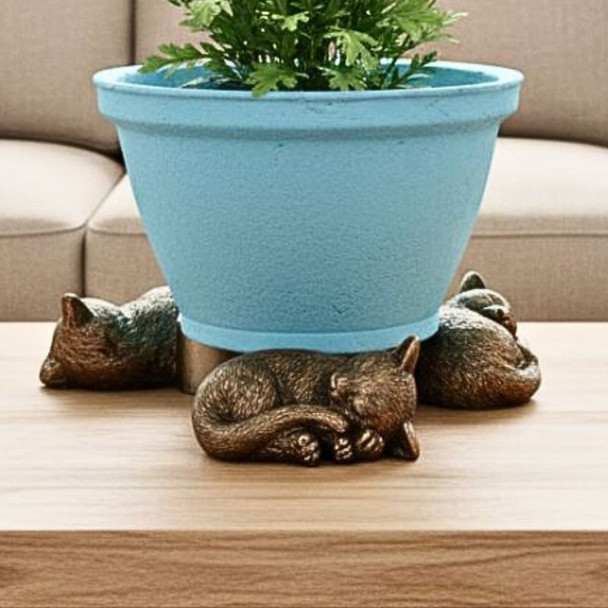 Sleeping Cat Pot Feet Resin