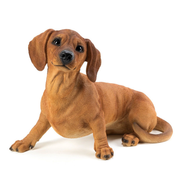Daschund Sitting Statue Brown