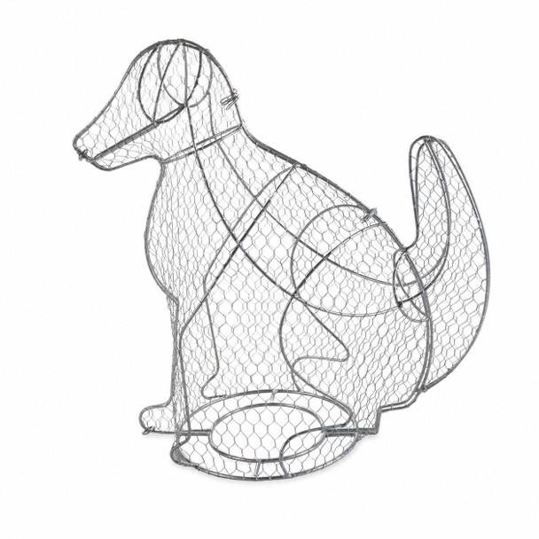 Dog Topiary Frame Silver