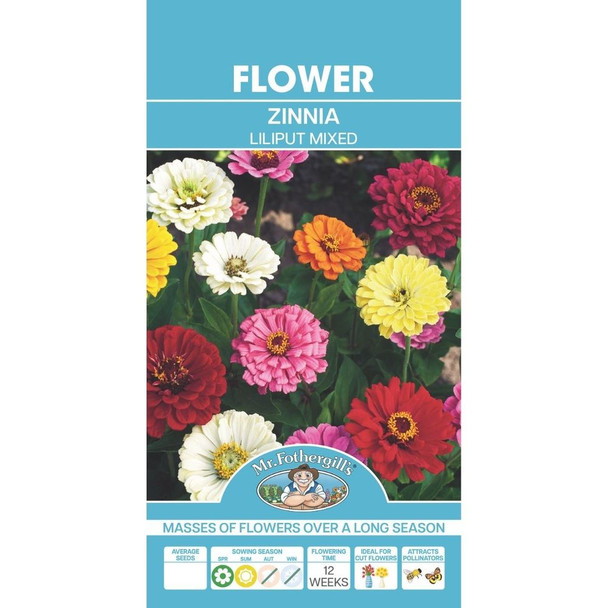 Zinnia Whirlygig Mix Seed Packet