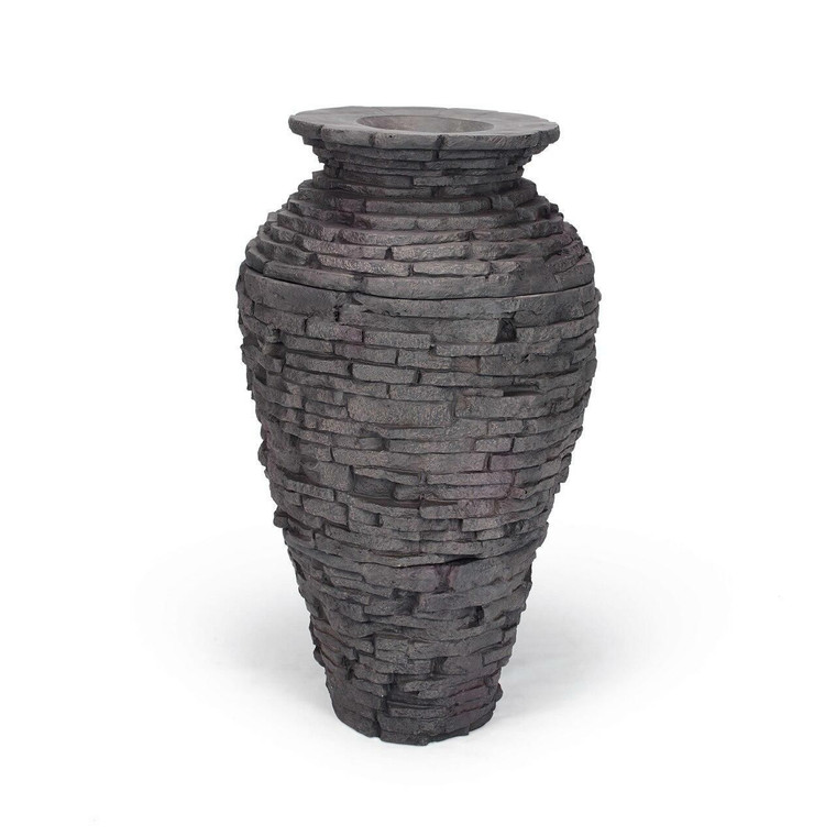 Stacked Stone Slate Urn