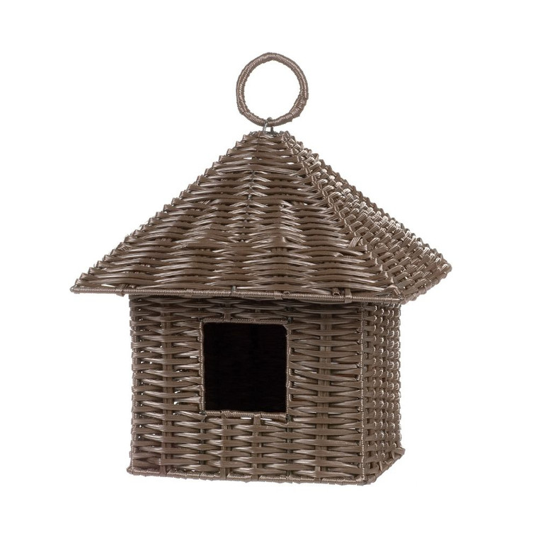 Bird House Resin Wicker 23cm