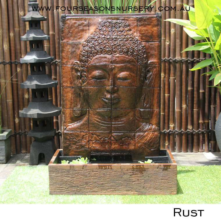 Buddha Face Fountain Rust