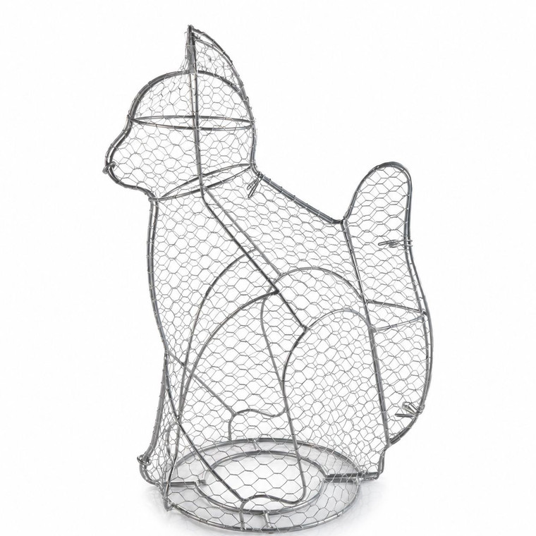 Cat Topiary Frame Silver