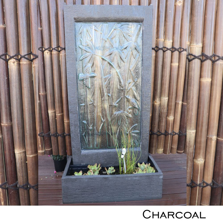 Bamboo Glass Wall Fountain Grey