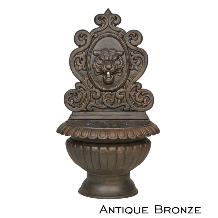 Tiger Wall Fountain ABronze An Antique Bronze