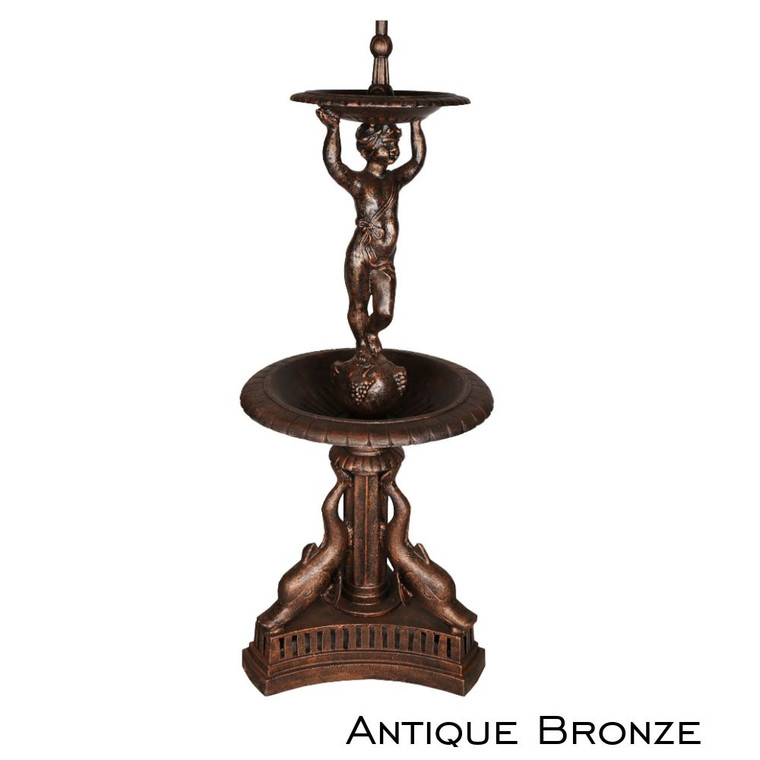 Cherub Fountain ABronze Antiqu Antique Bronze