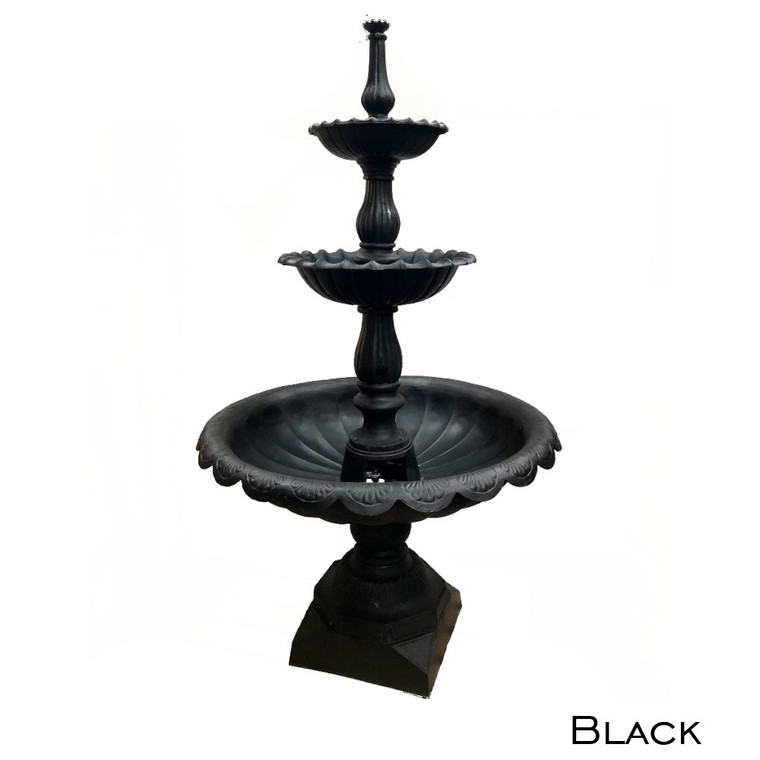 Lisbon 3 Tier Fountain Self Contained Black