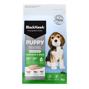Black Hawk Puppy Original Medium Breed Chicken & Rice 3kg Black Hawk Puppy Original Medium Breed Chicken & Rice 3kg