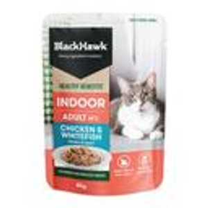 Black Hawk Healthy Benefits Cat Indoor Chicken/Fish/Gravy 85g Black Hawk Healthy Benefits Cat Indoor Chicken/Fish/Gravy 85g