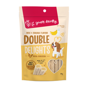 Yours Droolly Double Delight Milk and Banana 150g Yours Droolly Double Delight Milk and Banana 150g