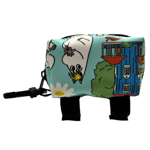 Latched Poop Bag Holder - Forest Friends Blue Latched Poop Bag Holder - Forest Friends Blue