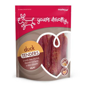 Front of Yours Droolly Duck Tenders dog treat Pouch