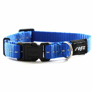 Rogz Classic Collar - Blue, Made from a soft strong nylon with reflective stitching for night time visibility, Rogz collars are durable, comfortable and come in a variety of bright colours. All Rogz collars undergo stringent testing to ensure your pet's safety Rogz Classic Collar - Blue, Made from a soft strong nylon with reflective stitching for night time visibility, Rogz collars are durable, comfortable and come in a variety of bright colours. All Rogz collars undergo stringent testing to ensure your pet's safety